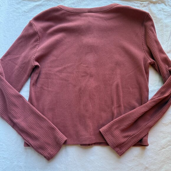 Old Navy Girls Ribbed Knit Button-Down Cardigan XL 14-16 Rose Pink Viscose Blend - Picture 6 of 6